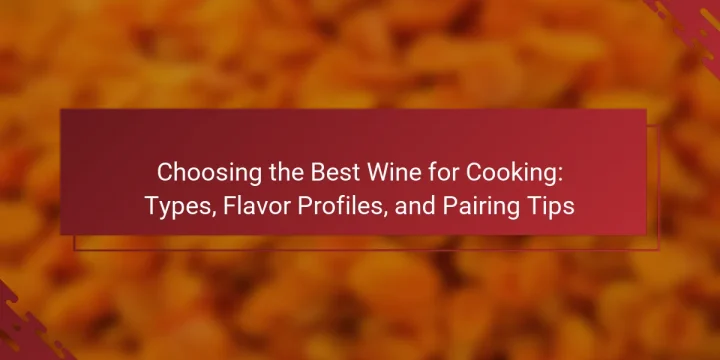 Choosing the Best Wine for Cooking: Types, Flavor Profiles, and Pairing Tips