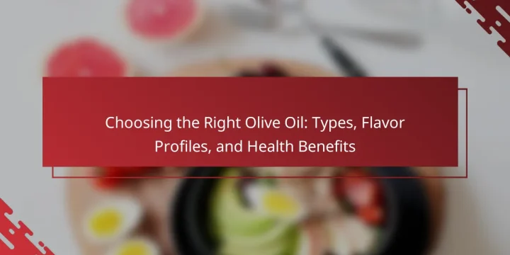 Choosing the Right Olive Oil: Types, Flavor Profiles, and Health Benefits