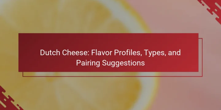 Dutch Cheese: Flavor Profiles, Types, and Pairing Suggestions