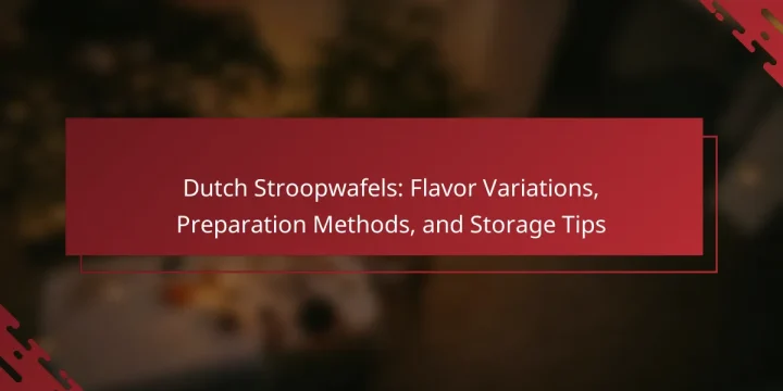 Dutch Stroopwafels: Flavor Variations, Preparation Methods, and Storage Tips