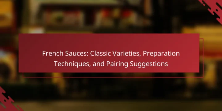 French Sauces: Classic Varieties, Preparation Techniques, and Pairing Suggestions
