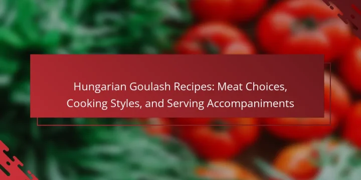 Hungarian Goulash Recipes: Meat Choices, Cooking Styles, and Serving Accompaniments