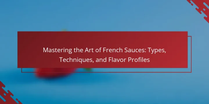 Mastering the Art of French Sauces: Types, Techniques, and Flavor Profiles