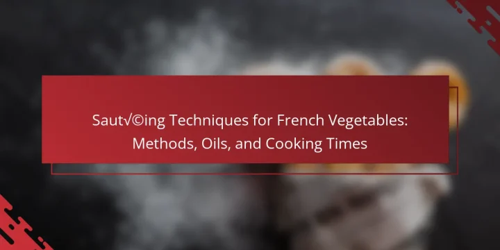 Sautéing Techniques for French Vegetables: Methods, Oils, and Cooking Times