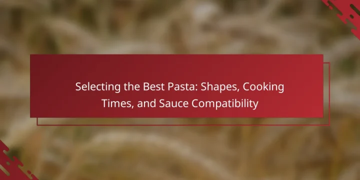 Selecting the Best Pasta: Shapes, Cooking Times, and Sauce Compatibility