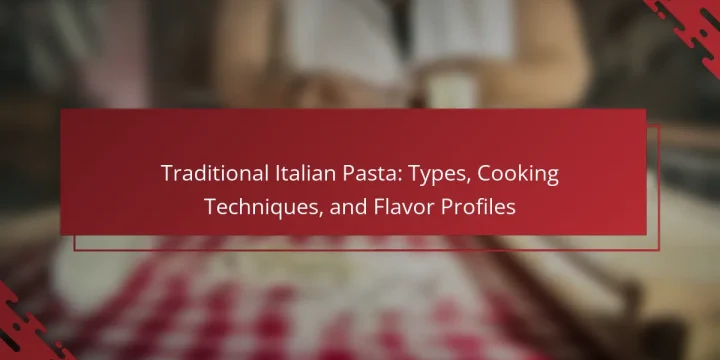 Traditional Italian Pasta: Types, Cooking Techniques, and Flavor Profiles