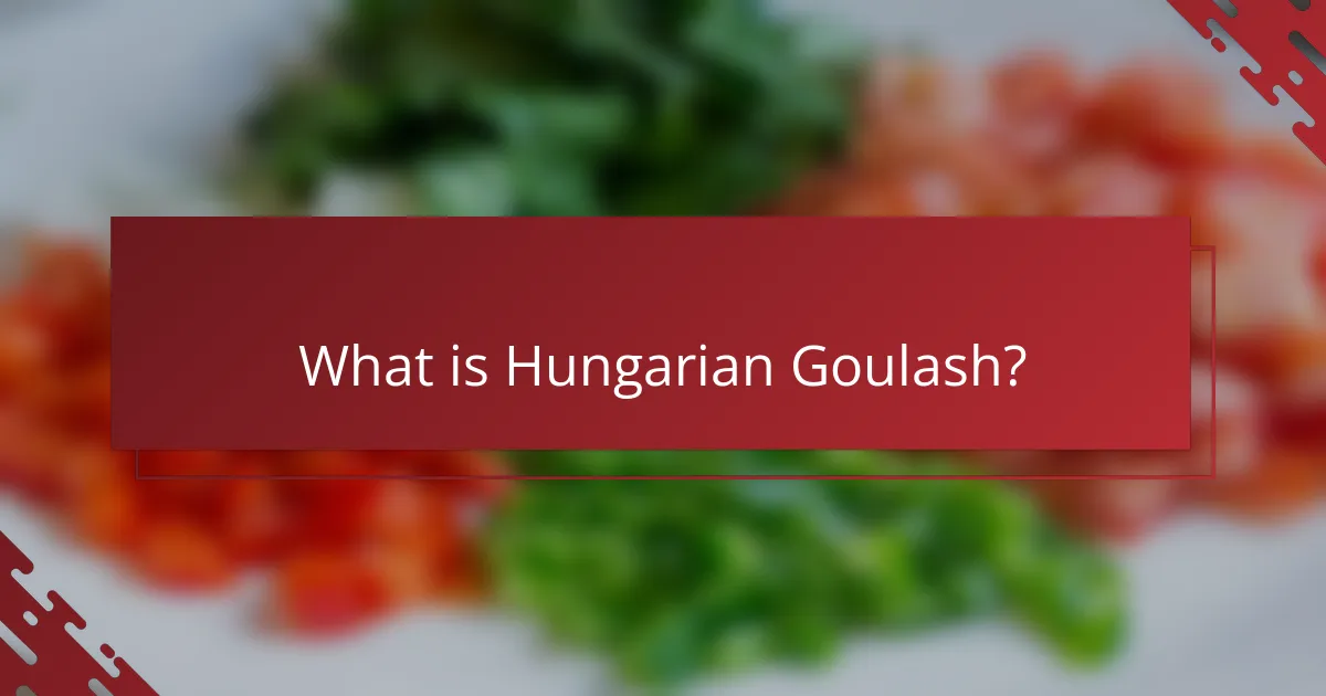 What is Hungarian Goulash?