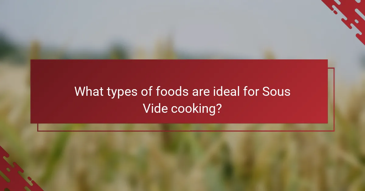 What types of foods are ideal for Sous Vide cooking?